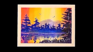 166b  One minute  Beginner 225 x 325 inch watercolor painting dabble sketch  Art by Gramps [upl. by Milzie]