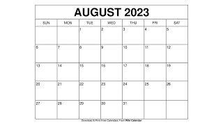 Free Printable August 2023 Calendar Templates With Holidays  Wiki Calendar [upl. by Acimad]