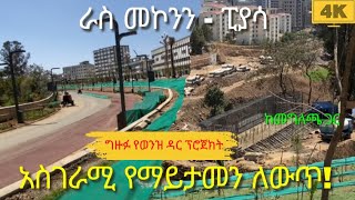 አስገራሚ ውበት ከራስ መኮንን ድልድይ ግዙፉ የወንዝ ዳር ልማት ፒያሳ AddisAbaba walking tour StreetRcords donkeytube Eth [upl. by Aninnaig]