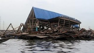 Lagos iconic Floating School collapses during heavy rains [upl. by Beitnes]