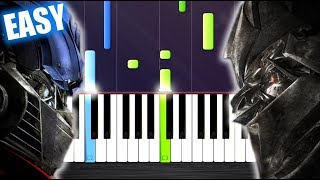 Transformers Theme  Arrival To Earth  EASY Piano Tutorial by PlutaX [upl. by Harrietta]