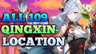 ALL 109 Qingxin Locations Fast amp Easy Route Shenhe Ascension Material  Genshin Impact 2022 [upl. by Nocam]