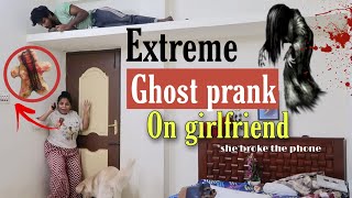 Scary ghost prank on Girlfriend  Epic Dangerous prank  Ram with Jaanu prank  Prank war tamil [upl. by Lledra]