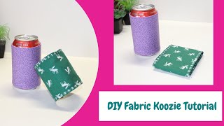 DIY Fabric Koozie TutorialCan KooziesHomemade Beer KoozieStubby Holder [upl. by Jeanie]