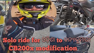 next ride odisha to kanyakumari for Honda CB 200x full accessories motovloggers od07ridersuresh [upl. by Laup558]