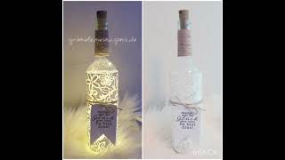 Flaschenlicht Bottlelight DIY Tutorial GONIS schnell und einfach  Vintage Shabbychic Reliefpaste [upl. by Aknaib]