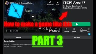 How you can make SCP RP Site by yourself  Roblox Studio Part 3 [upl. by Cooley669]