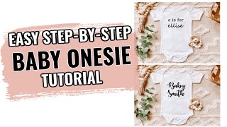 How To Make A DIY Baby Onesie With Silhouette Cameo  Easy StepByStep Tutorial  Cayce Anne [upl. by Marie-Ann114]