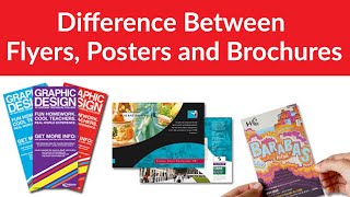 Difference between Flyer Poster and Brochure  Flyer and Poster Difference  FREE Design Course [upl. by Carla]