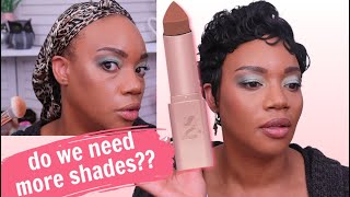 LYS Cream Bronzer Stick shade Courage demo on darkbrown skin [upl. by Eillom]