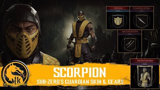 Mortal Kombat 11  Scorpion MKII Klassic SubZeros Guardian Skin and Gears [upl. by Romelle643]