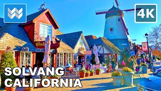 4K Solvang Danish Village in Santa Barbara County California  Christmas Walking Tour 🎧 [upl. by Annaeerb]