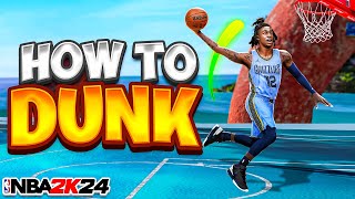 HOW TO DUNK amp GET UNLIMITED CONTACT DUNKS on NBA 2K24 HOW TO USE THE DUNK METER BEST DUNK PACKAGES [upl. by Noevart]