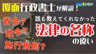 政令、省令、施行令等の名称の違いを行政書士が解説！ 憲法から政令と施行令・省令と施行規則、通知や告示まで、法律の名称は何が違うのかについてわかりやすく解説します。 [upl. by Reggi]