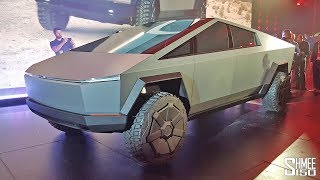 Check Out the TESLA CYBERTRUCK  FIRST LOOK amp RIDE [upl. by Ahsita]