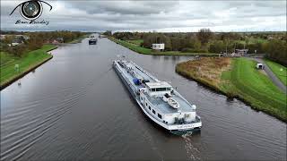 Scheepvaart op het Eemskanaal Shipping on the Eems Canal [upl. by Feil740]