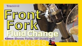 How to Change Motorcycle Front Fork Fluid  Oil [upl. by Christa]