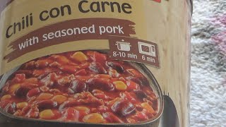 Kania Chili con Carne with Seasoned Pork 800 g Unboxing and Test [upl. by Draillih]