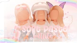 5 SOFT PASTEL OUTFITS  aesthetic codes    honiixia [upl. by Atoiganap552]