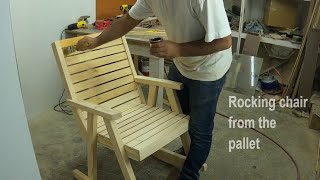 Paletten Sallanan Sandalye yapımı  Rocking chair from the pallet  ANLATIMLI [upl. by Channing104]