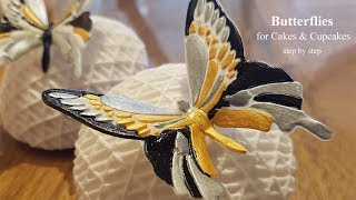 How to make edible Fondant Butterflies for cakes and cupcakes [upl. by Dolhenty]