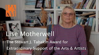 Lise Motherwell  The Stewart J Tabakin Award for Extraordinary Support of the Arts amp Artists [upl. by Eniamzaj]