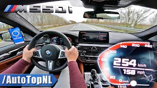 2021 BMW M550i xDrive LCI 530HP TOP SPEED on AUTOBAHN NO SPEED LIMIT by AutoTopNL [upl. by Nerrej711]