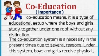 Best Essay on CoEducationessay on importance of CoEducation advantages of CoEducation [upl. by Lucey]