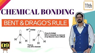 Chemical Bonding । Class 11 L9 । Bents rule । Dragos rule । Bond angles [upl. by Eberto830]