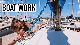 Fixing leaky windows on Catalina 30  SAILINGSOMEWHERE [upl. by Robison]