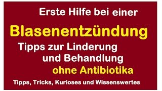 Blasenentzündung lindern Hausmittel ohne Medikamente  Was tun  Schmerzen brennen beim Wasserlassen [upl. by Aggi]