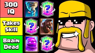 CLASH ROYALE CARDS SKILL TIER LIST [upl. by Ecnerewal]