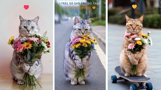 Sad cat gives you flowers [upl. by Ettenom]