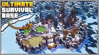 Minecraft Timelapse  The Ultimate Survival Base Snowy Taiga Biome Base  World Download [upl. by Ivens]