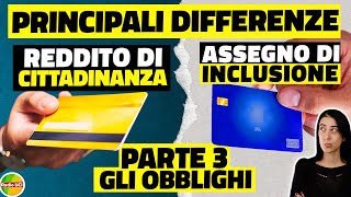 Reddito di Cittadinanza e Assegno di Inclusione principali differenze OBBLIGHI parte 3 [upl. by Eenert]