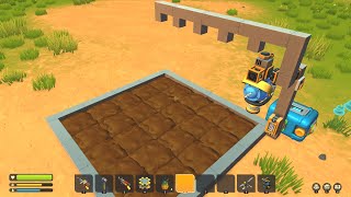 Scrap Mechanic Simple  automatic field irrigation system 1  Tutorial  Survival mode [upl. by Eelasor]