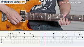 November Rain SOLO de Guitarra  TABS a diferentes velocidades  Guitarraviva [upl. by Mihalco]