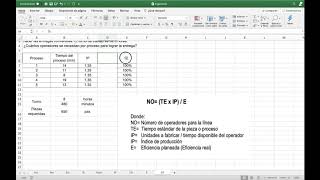 Como calcular el Numero de operarios para una Linea de Produccion [upl. by Norak]