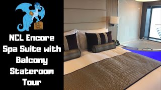 Spa Suite with Balcony  Norwegian Encore Stateroom Tour [upl. by Matthaus]