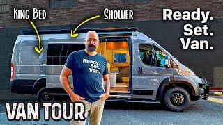 This VAN Conversion With MEGA King Size Bed  RAM Promaster Luxury Class B Camper [upl. by Rett]