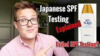 SKIN AQUA SUNSCREEN Tested  The Results Explained  Japanese Sunscreen Testing [upl. by Aerdnad]