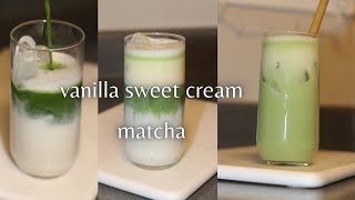 Matcha latte with Vanilla Sweet Cream Cold Foam [upl. by Sisto810]