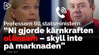 Professorn till statsministern quotNi gjorde kärnkraften olönsam – skyll inte på marknadenquot [upl. by Zorana]