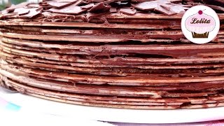 Receta de tarta Huesitos con Nutella  Tarta Nutella y obleas  Tarta de cumpleaños [upl. by Noswal]