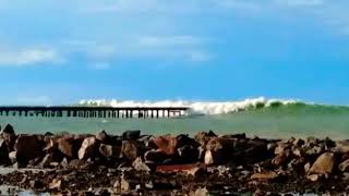 ONDA GIGANTE NA PONTE METÁLICA PRAIA DE IRACEMA FORTALEZA CE BRASIL [upl. by Akemahs]