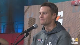 Tom Brady Tears Up When Talking About His Dad At Super Bowl Media Day [upl. by Adnarram]