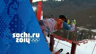 Alpine Skiing  Mens Slalom  Run 1  Sochi 2014 Winter Olympics [upl. by Tessler]