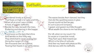 Daffodils by William Wordsworth SPM English Literature Poetry Video Lesson [upl. by Azirb]