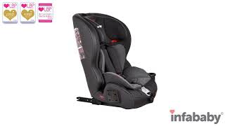 Infababy SafePlus Isofix Car Seat  Group 123  Graphite  360 Video [upl. by Yelekalb]