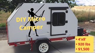 DIY Micro Tiny Camping Trailer  Camping Pod [upl. by Mayes]